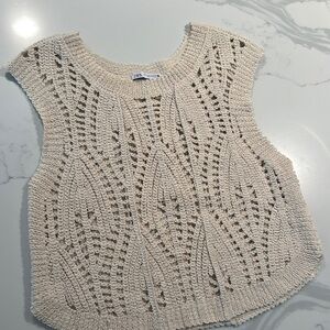 Zara Cream Knit Sleeveless Top
